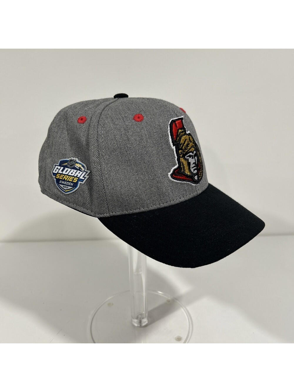 Ottawa Senators Adidas Snapback Hat Grey Red NHL Cap Global Series 2017 Sweden